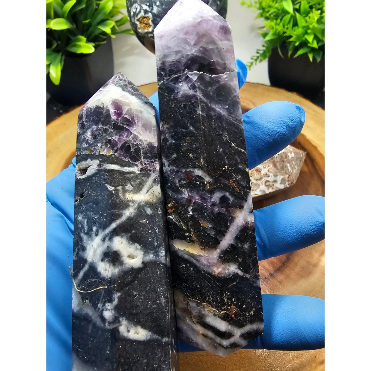 Fluorite Sphere and Towers with Leopard Jasper Scepter Crystal Set 2lbs
