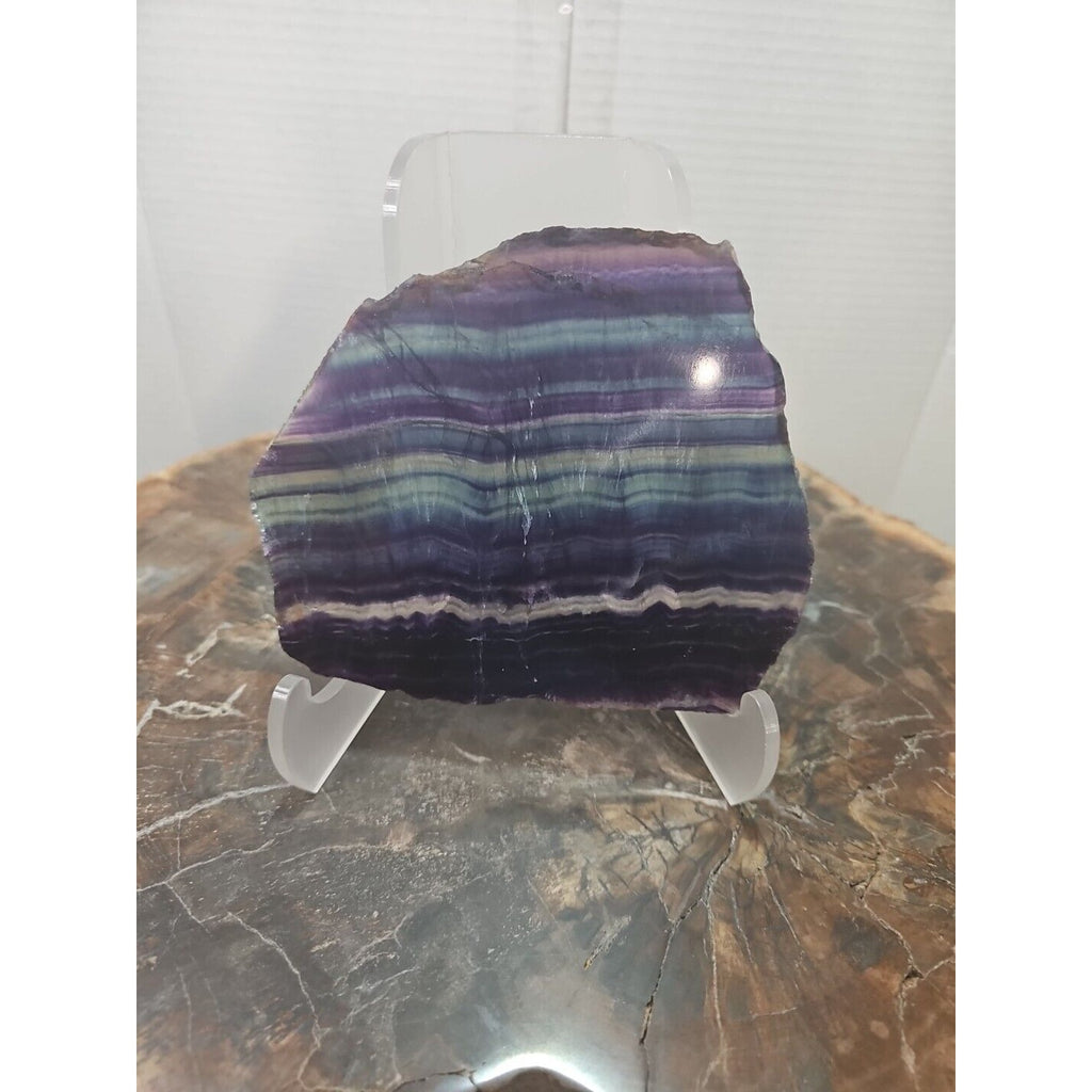 380G Natural beautiful Rainbow Fluorite Crystal flake original stone specimen by CrystalCloud Company