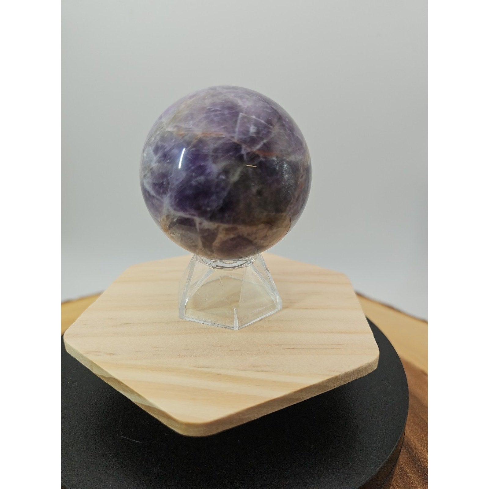 Chevron Amethyst Sphere 250g 56mm by CrystalCloud Company