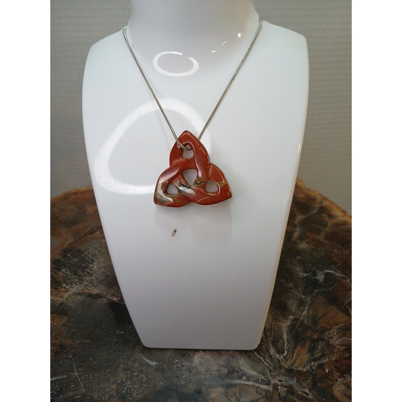 Ocean Jasper Agate Necklace W/925 Silver Chain by CrystalCloud Company