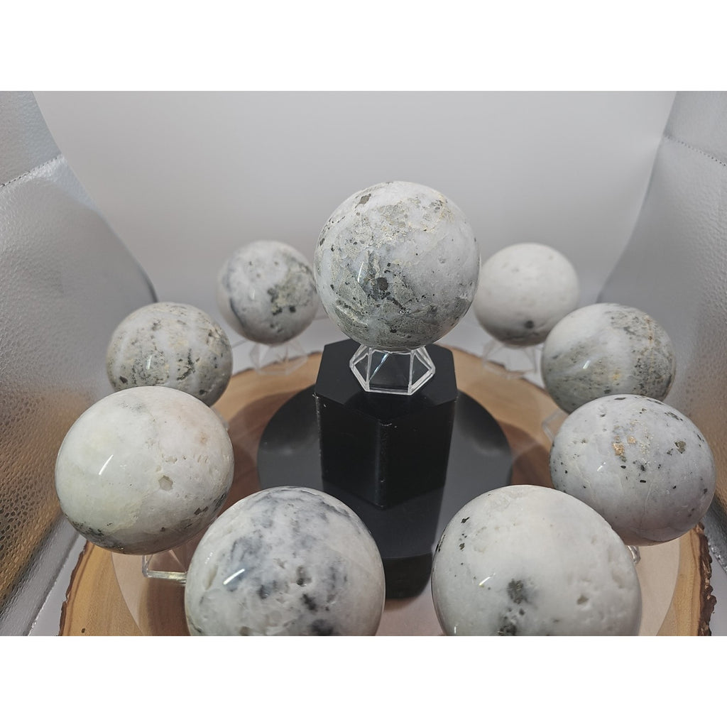 1 Each Natural Golden Pyrite & Jasper Crystal Sphere Ball Polished 55mm + by CrystalCloud Company
