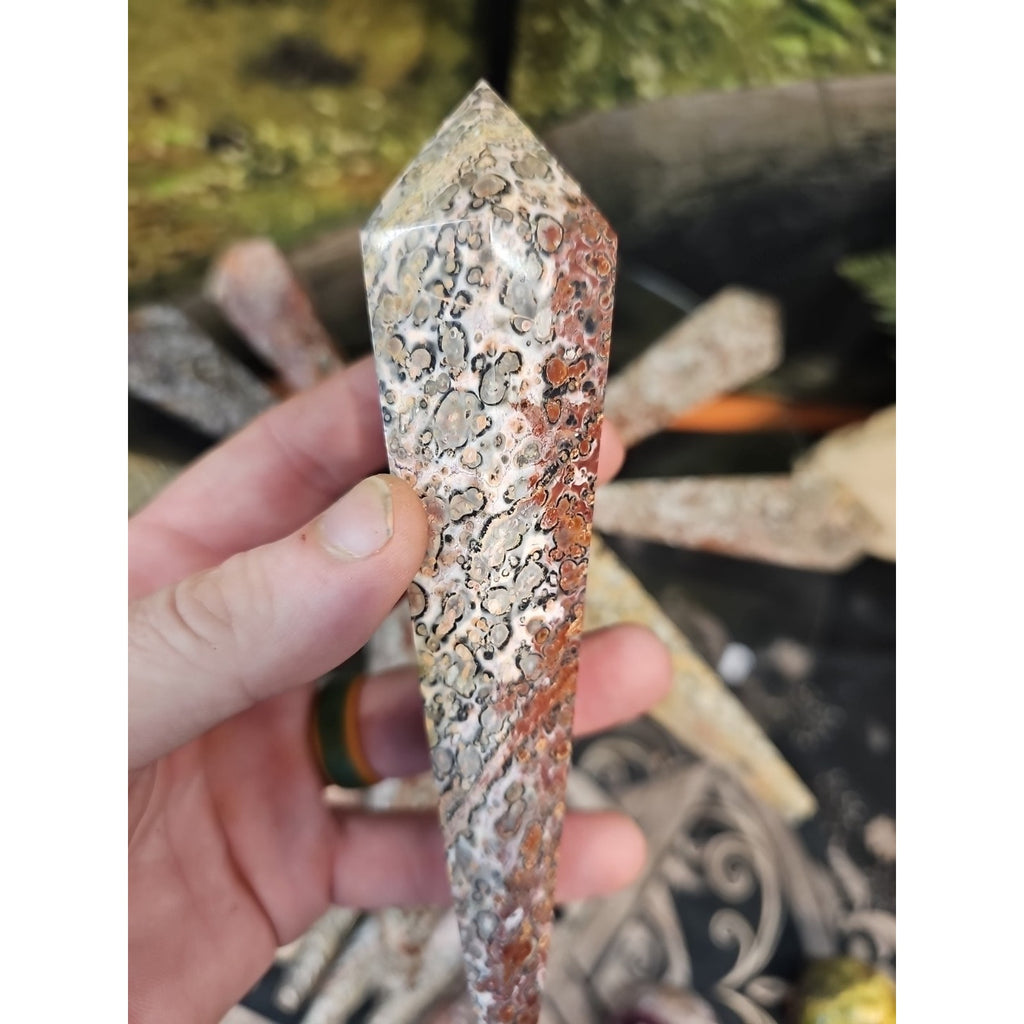 Natural Leopard Skin Jasper Crystal Scepter .40 Avg by CrystalCloud Company