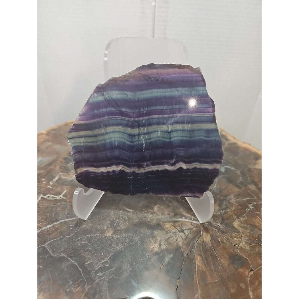 380G Natural beautiful Rainbow Fluorite Crystal flake original stone specimen by CrystalCloud Company