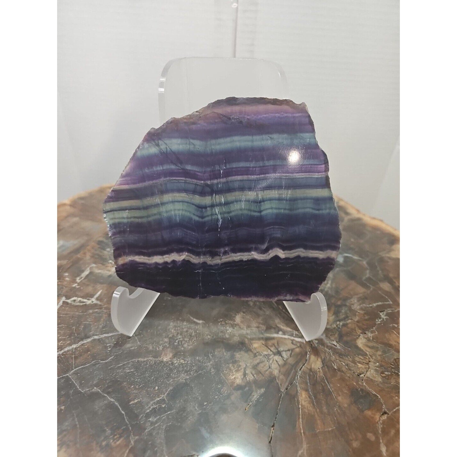 380G Natural beautiful Rainbow Fluorite Crystal flake original stone specimen by CrystalCloud Company