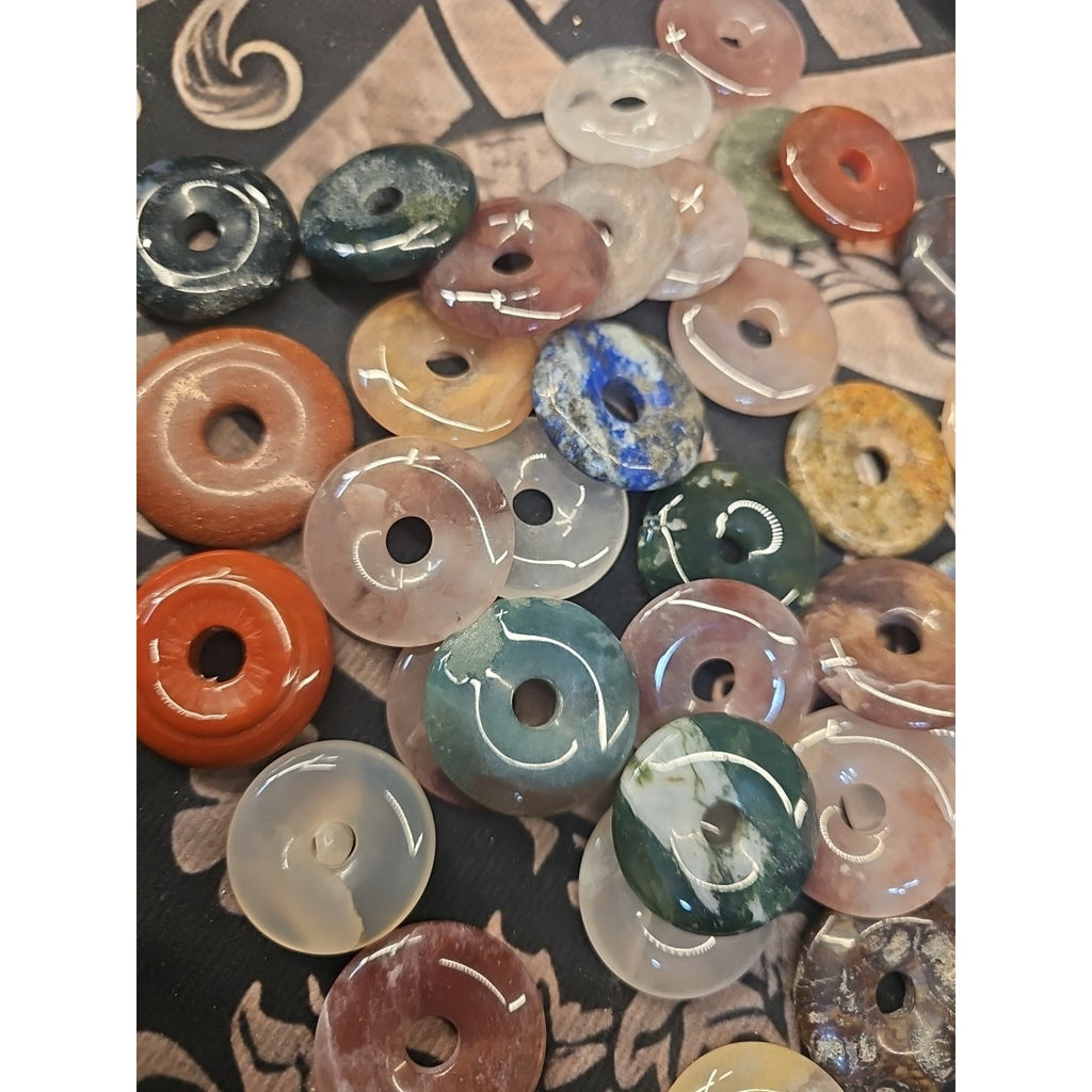 36Pcs Natural Quartz Crystal Jasper Peace Lucky Buckle Mixed Stone Healing by CrystalCloud Company