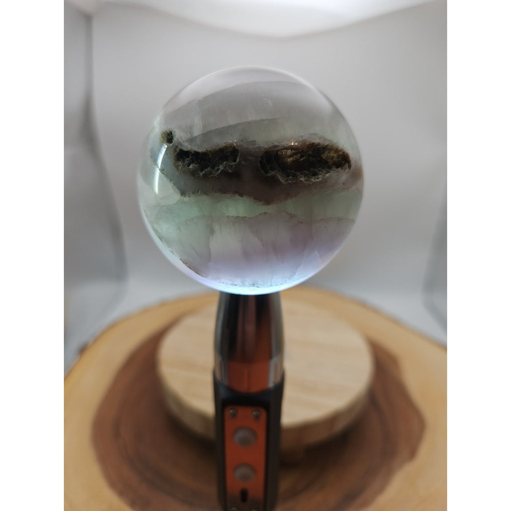 1.17lb Natural Rainbow Fluorite Quartz Crystal Sphere Ball Polished by CrystalCloud Company