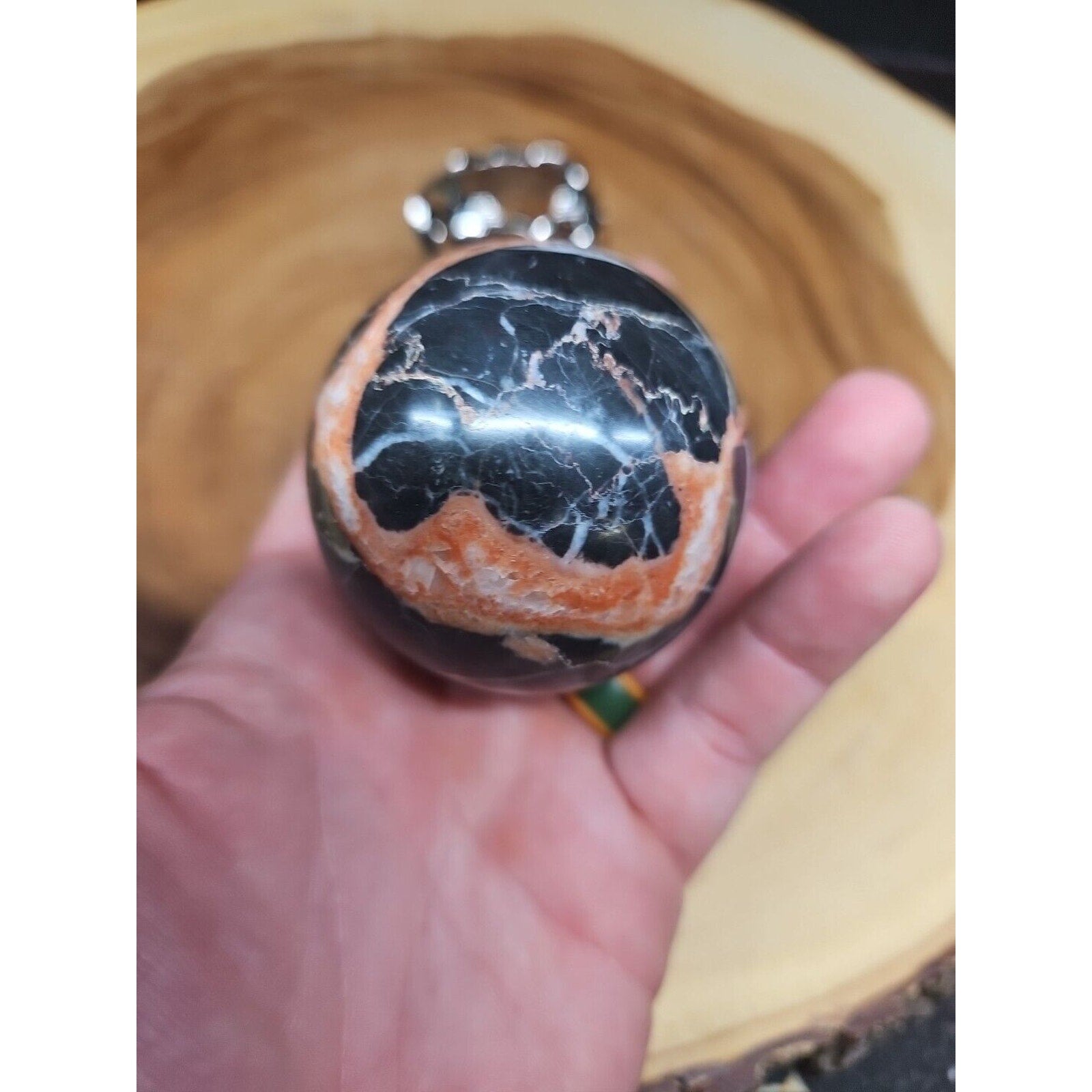 Ocean Jasper Sphere .75lbs 58mm. W/ Elephant Stand by CrystalCloud Company