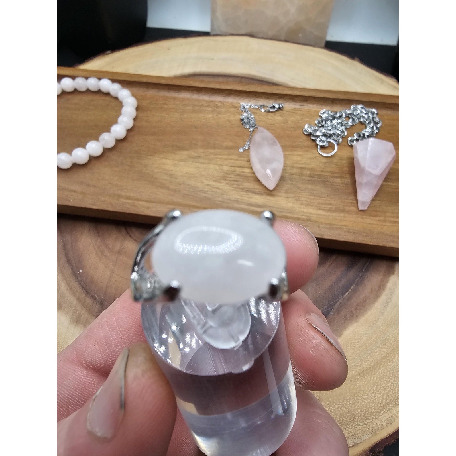 Jewelry Rose Quartz Set by CrystalCloud Company
