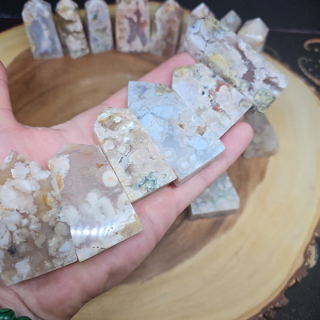 Phantom Agate cornelian towers by CrystalCloud Company