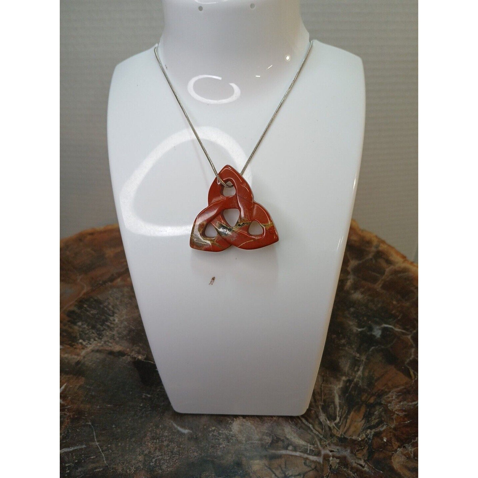 Ocean Jasper Agate Necklace W/925 Silver Chain by CrystalCloud Company