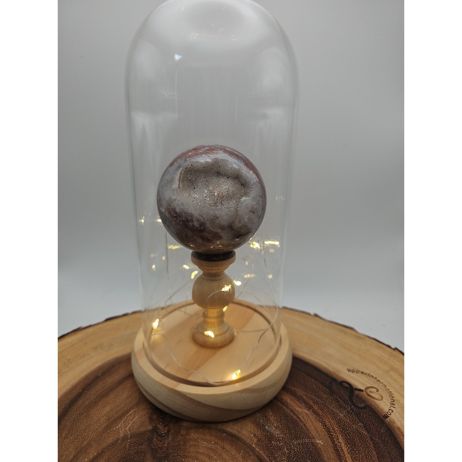 Druzy Ocean Jasper Sphere With Case 60mm by CrystalCloud Company