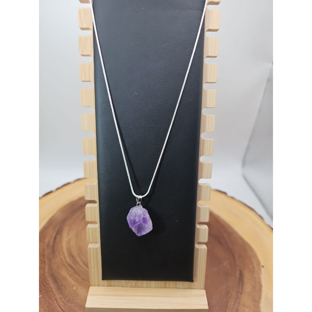 Amethyst necklace sterling silver 925 Chain by CrystalCloud Company