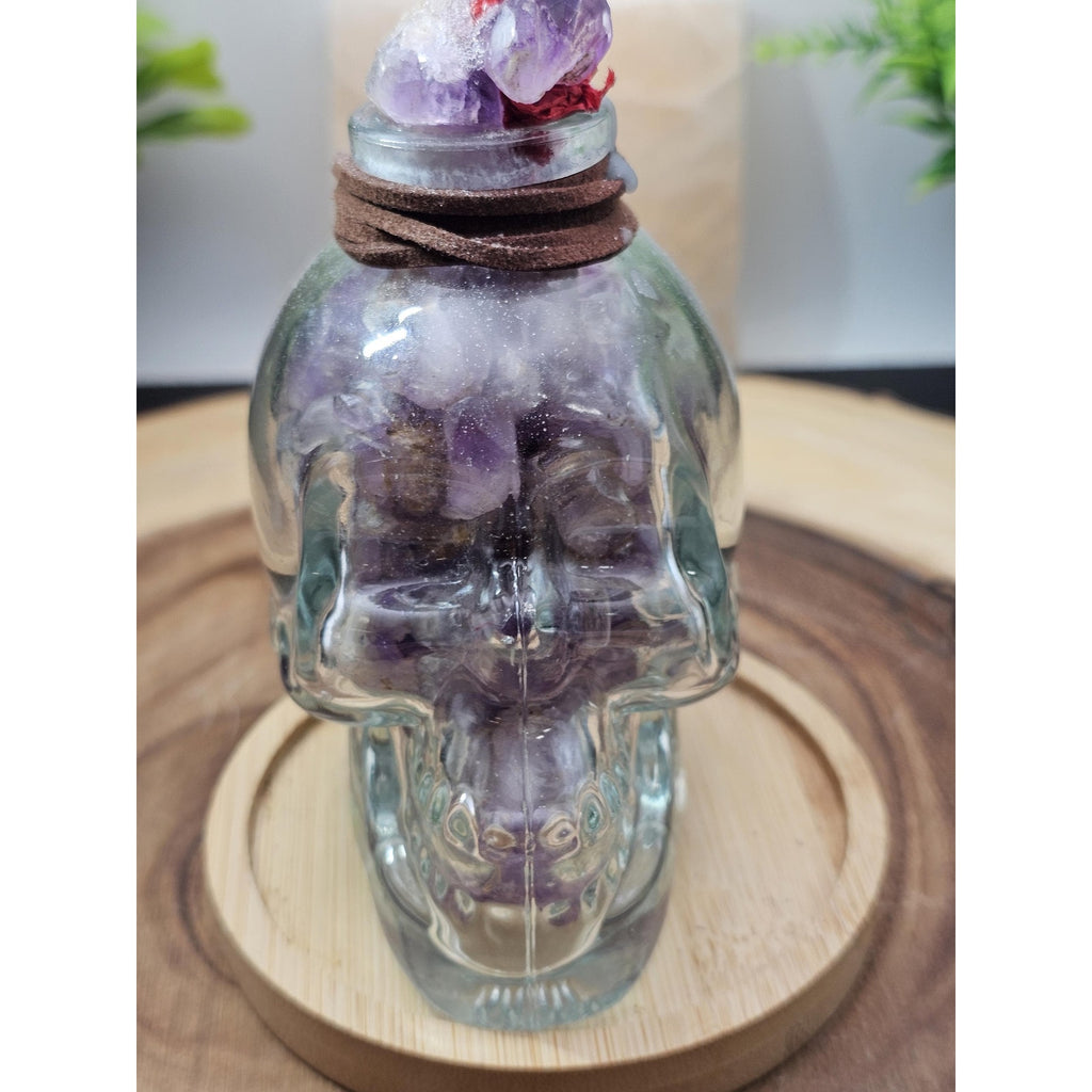 Skull & quartz cross by CrystalCloud Company