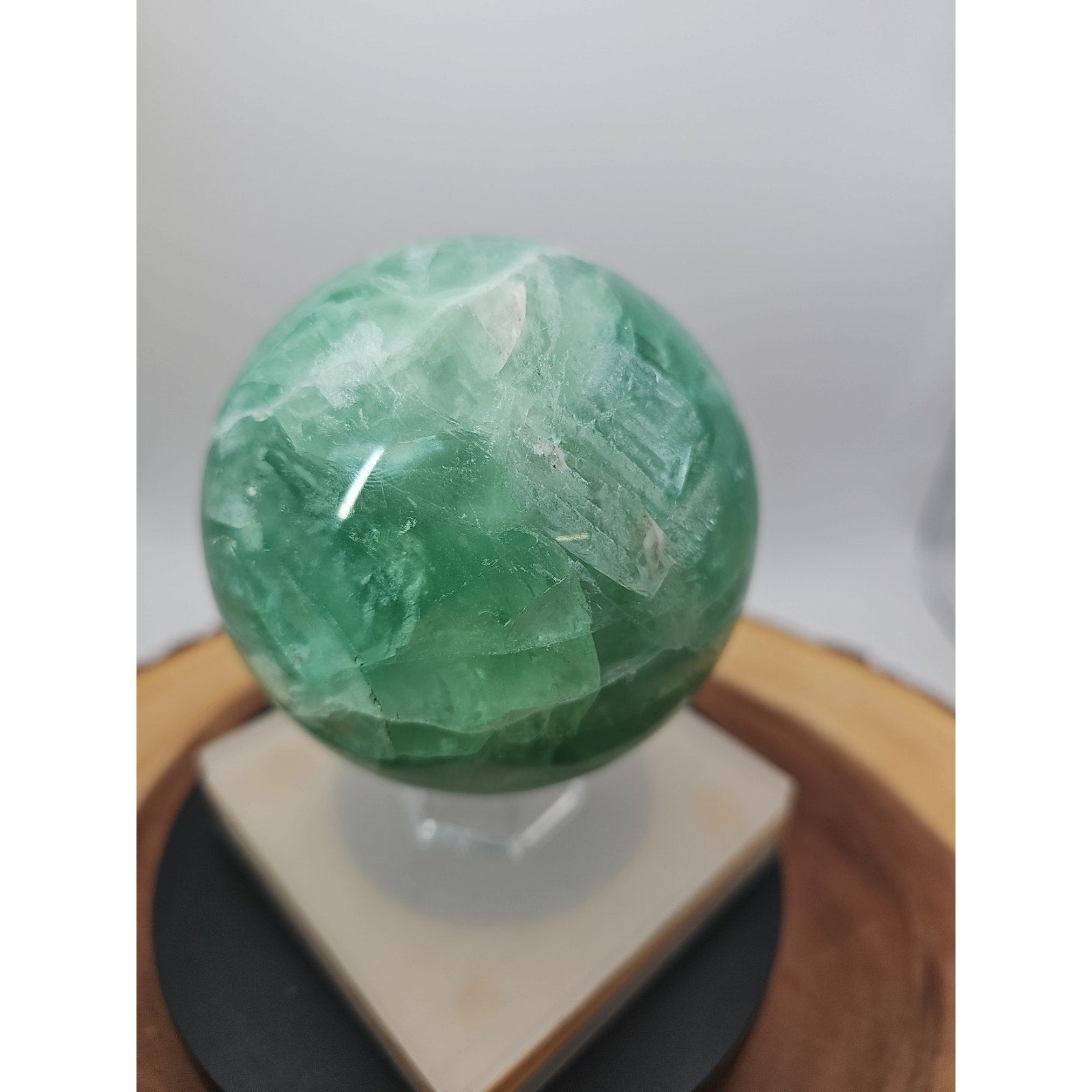 2.84Natural Rainbow Fluorite Quartz Crystal Sphere Ball Polished Healing by CrystalCloud Company