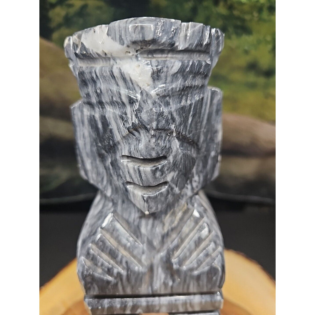 Carved Onyx Aztec Mayan Tiki Sculpture — 4 lbs, 7 inches, Mexican Onyx | CrystalCloud Company by CrystalCloud Company