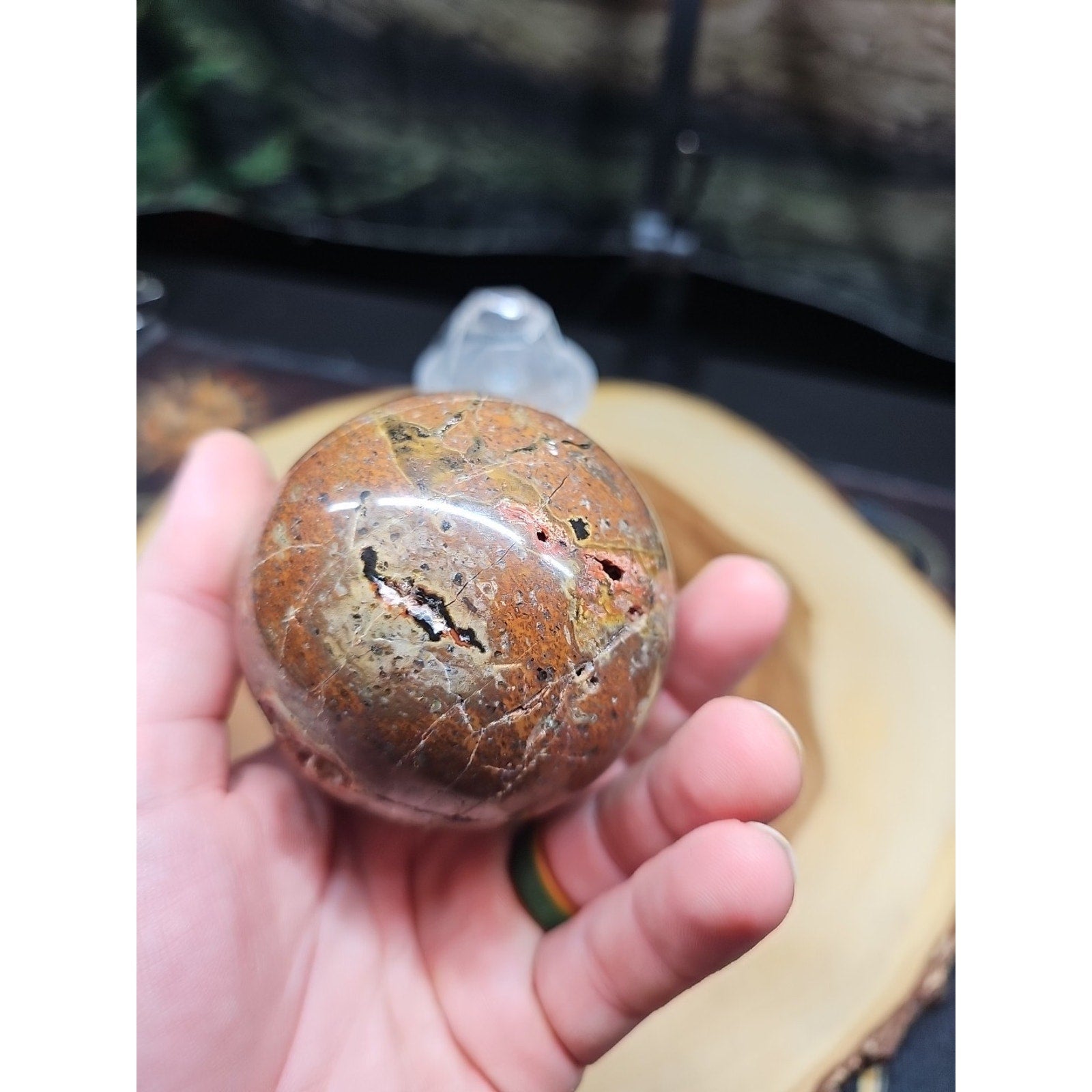 .91LB Natural Vesuvianite Agate Carnelian Crystal Geode Sphere Ball Healing by CrystalCloud Company