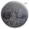 Black Selenite Engraved Tree of Life Plate 4 inches (1 Piece) by Crystal River Gems