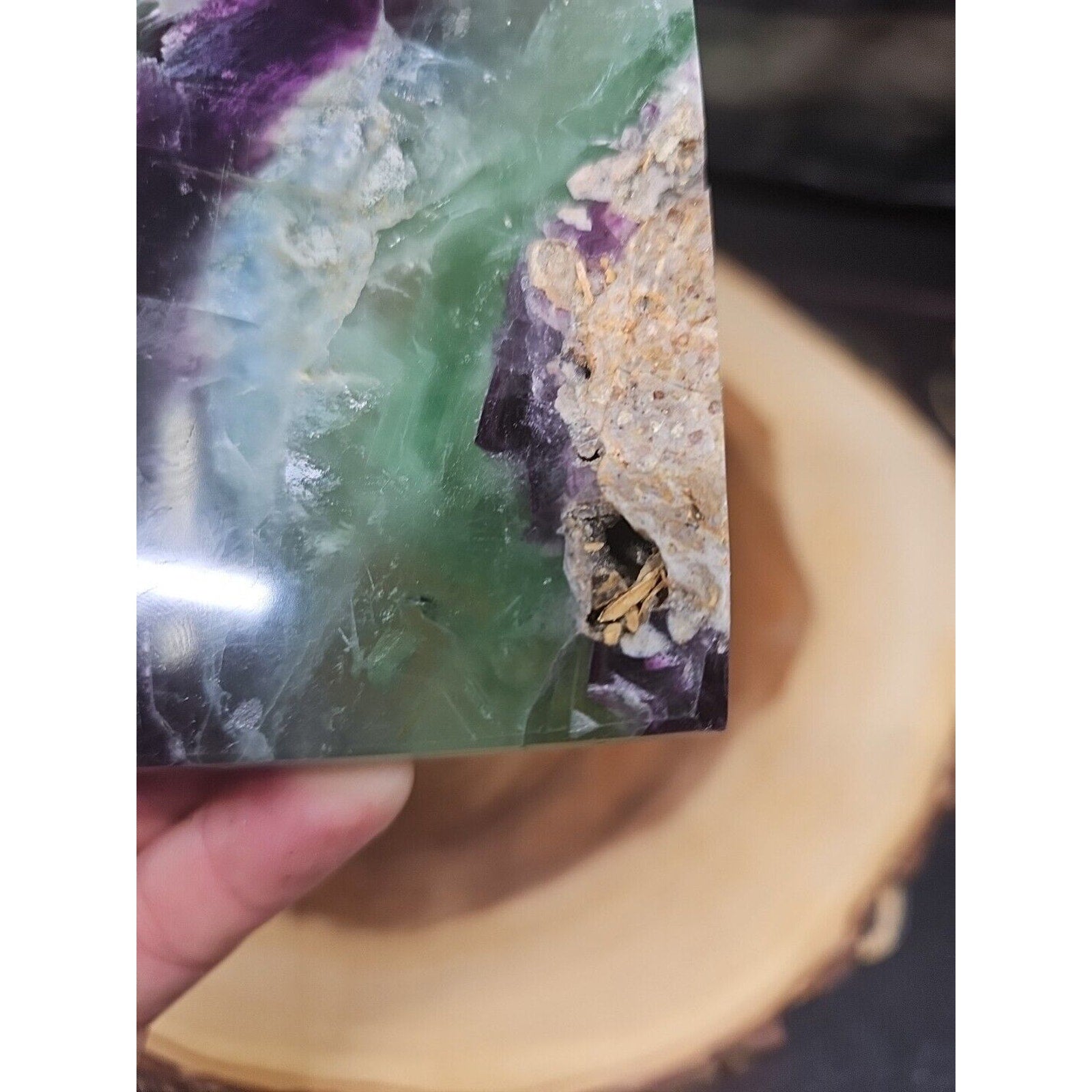 1.15LB Natural fluorite snowflake feather fluorite crystal quartz healing by CrystalCloud Company