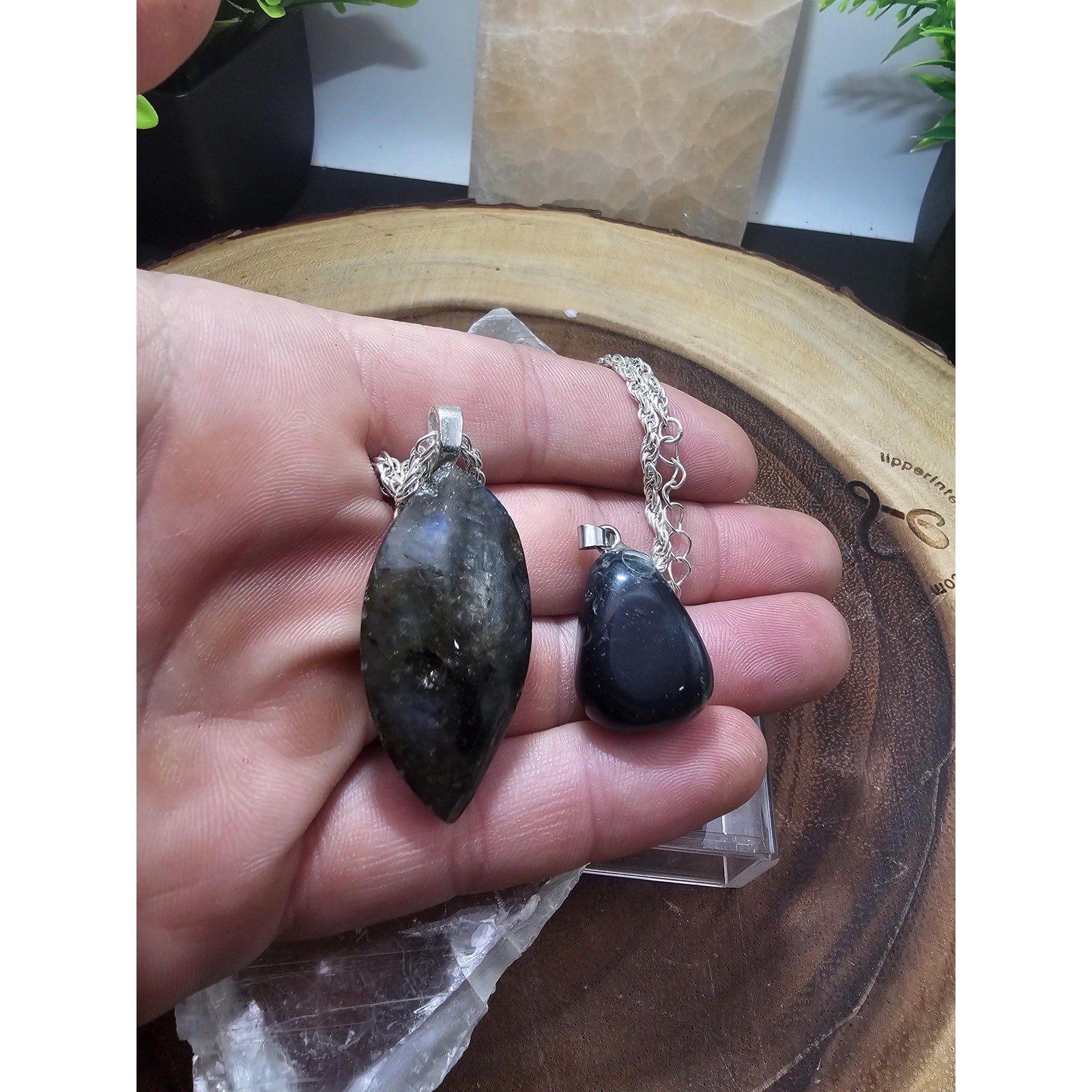 Labradorite & Jababa jasper set by CrystalCloud Company