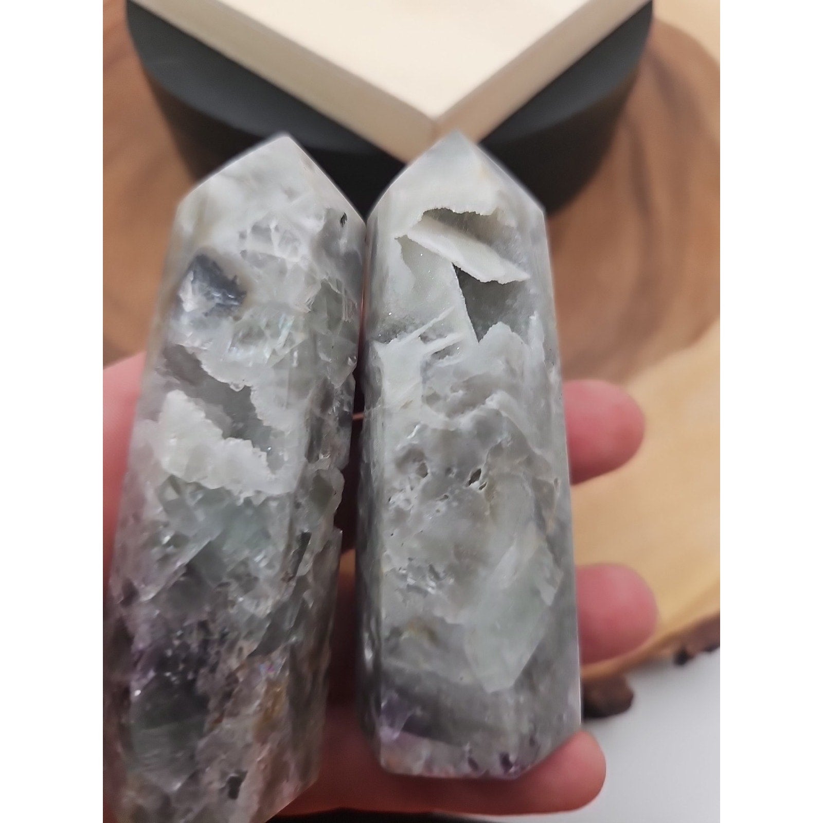 Fluorite Crystal Towers 1 Pair .56lb by CrystalCloud Company