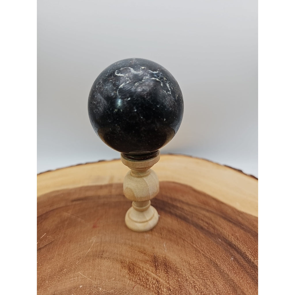Arfvedsonite Garnet Sphere 276g With Stand by CrystalCloud Company
