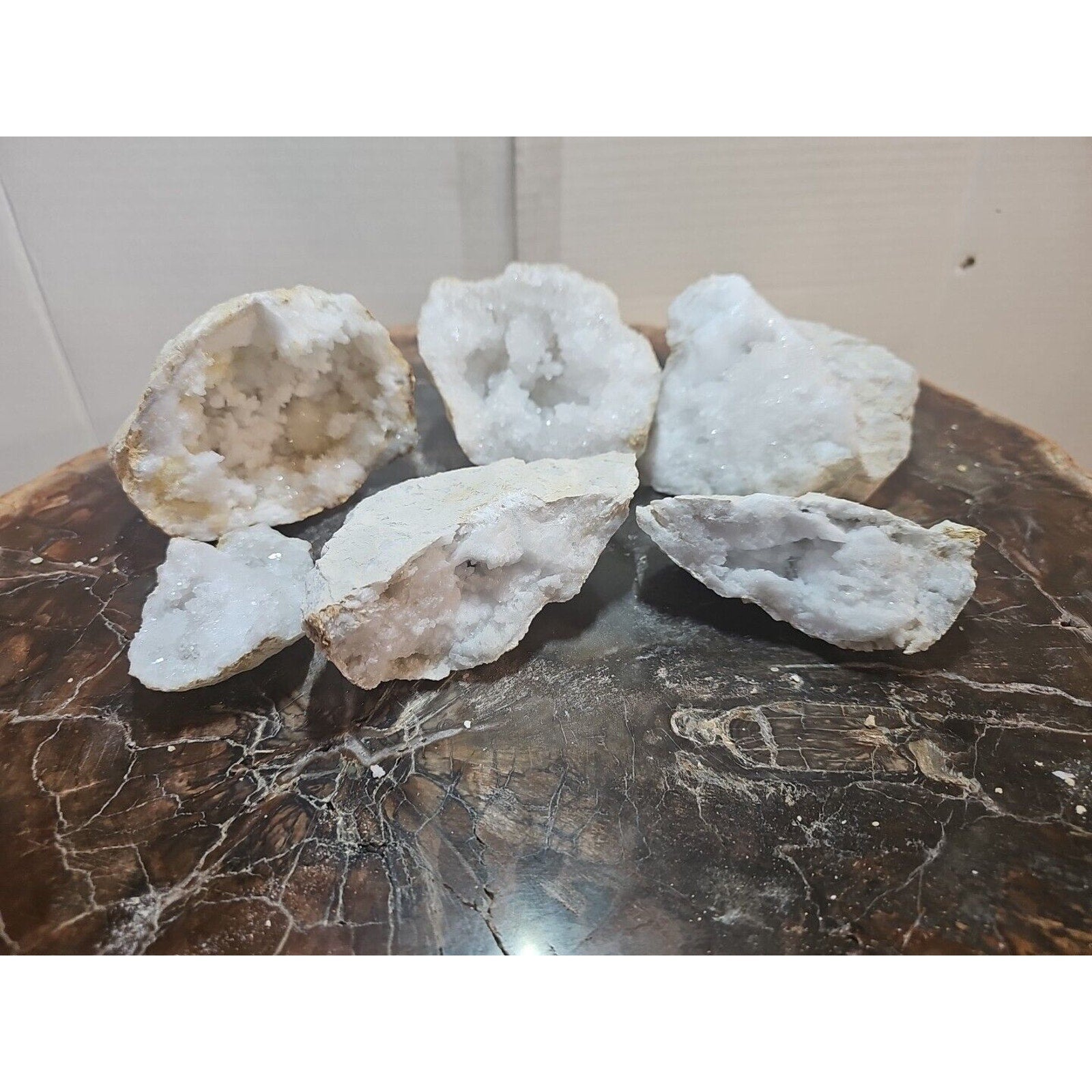 6pcs 2.72lbs Lot Geode Crystal Moroccan Quartz by CrystalCloud Company