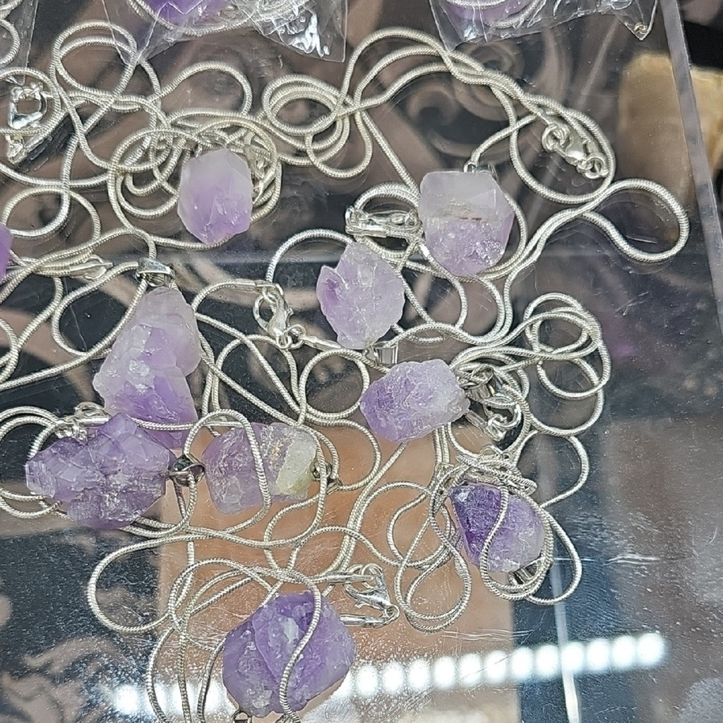 Purple Amethyst Pendant Necklace by CrystalCloud Company