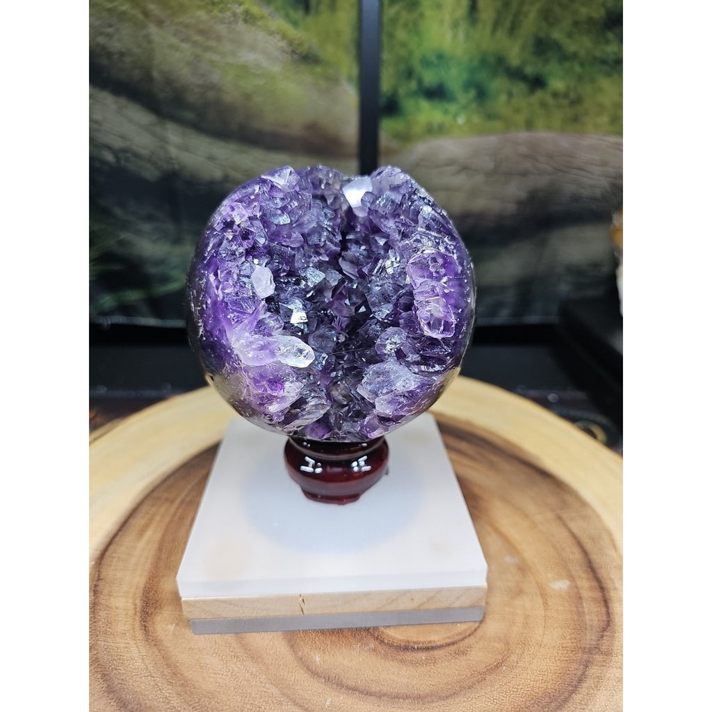1.92LB Natural Purple Crystal Cave Quartz Open Crystal Ball Spiritual Healing by CrystalCloud Company