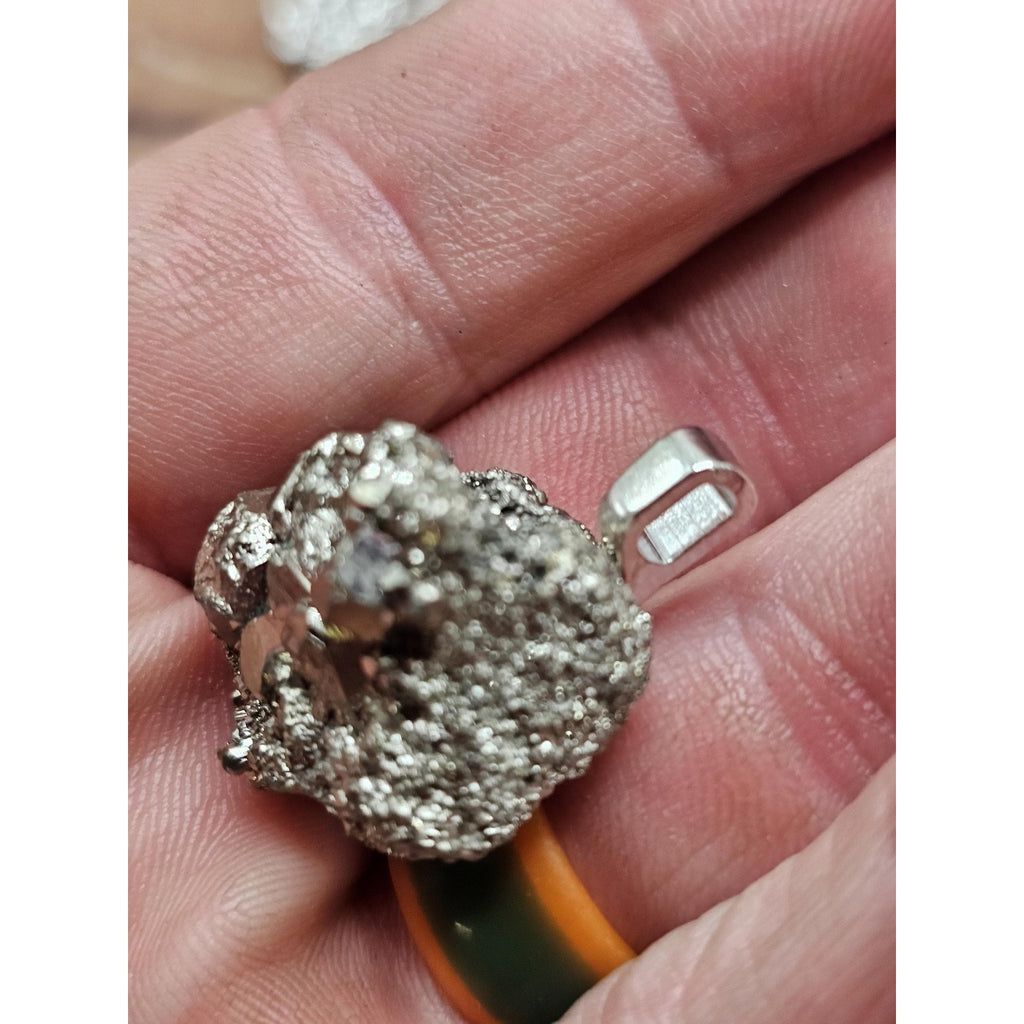 Golden Pyrite Pendant w/silver Chain by CrystalCloud Company