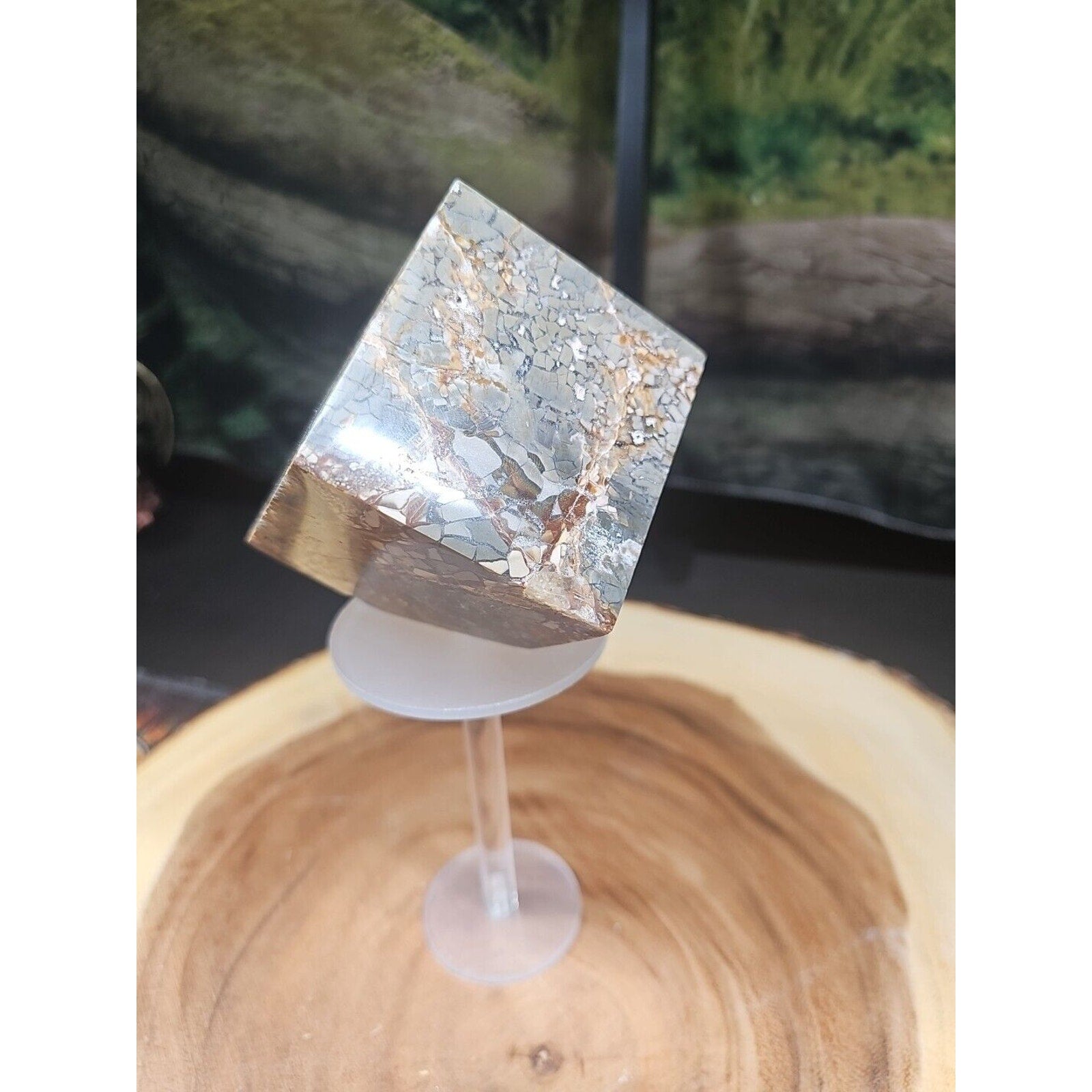 1.87LB 1Pcs Natural Ocean Jasper Onyx Quartz Crystal Geode Square Heptahedron by CrystalCloud Company