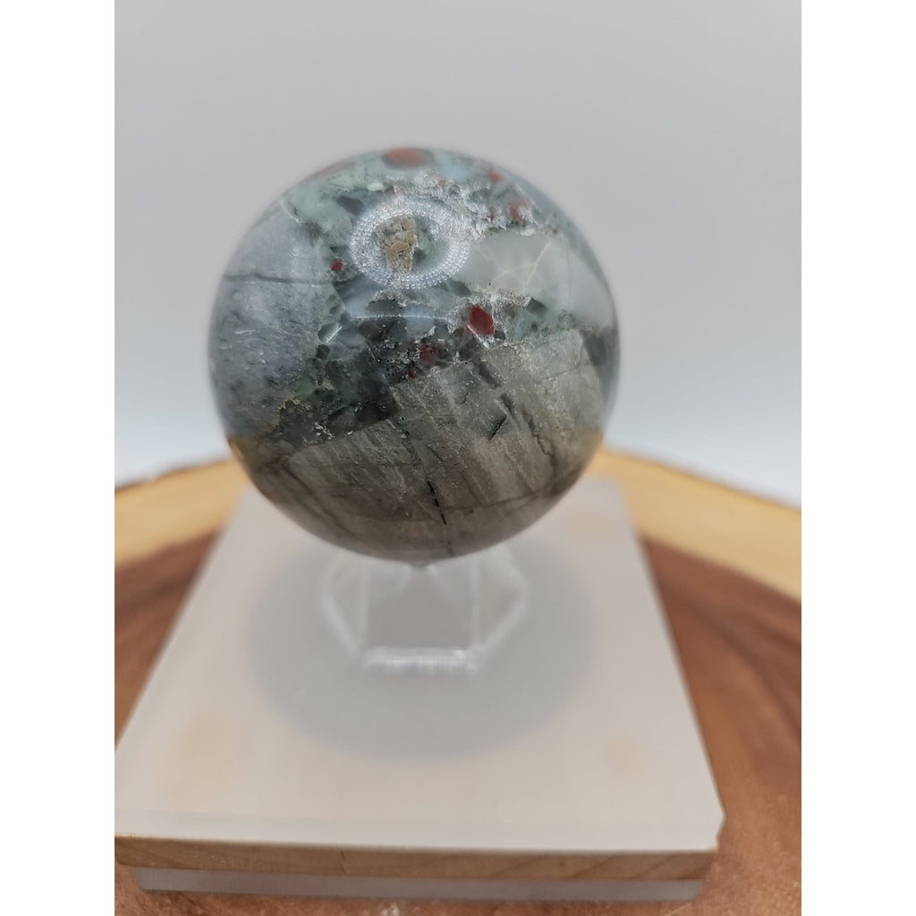 Ocean Jasper Sphere 63mm w/stand by CrystalCloud Company