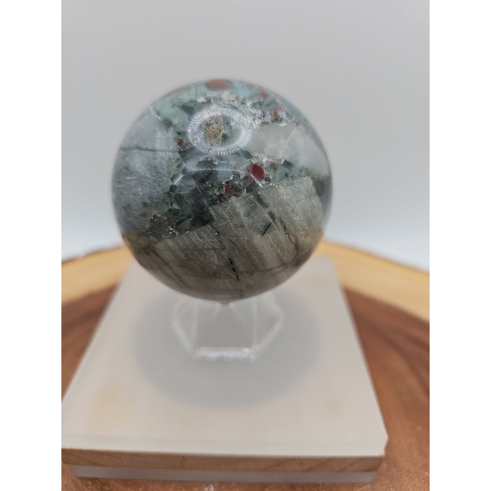 Ocean Jasper Sphere 63mm w/stand by CrystalCloud Company