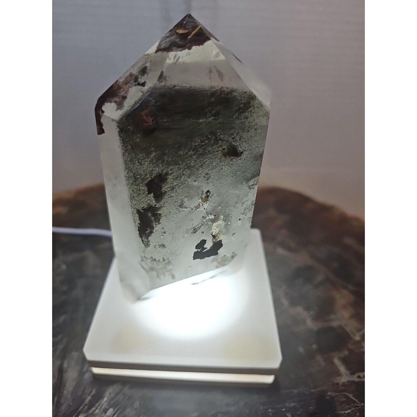 Madagascar Green Ghost Phantom Quartz Obelisk - 1.73LB Vitreous Healing Point | CrystalCloud Company by CrystalCloud Company