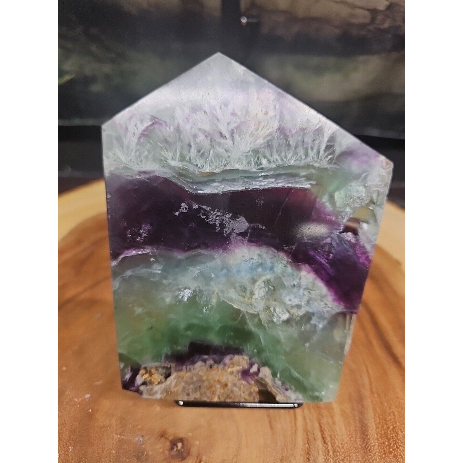 1.15LB Natural fluorite snowflake feather fluorite crystal quartz healing by CrystalCloud Company