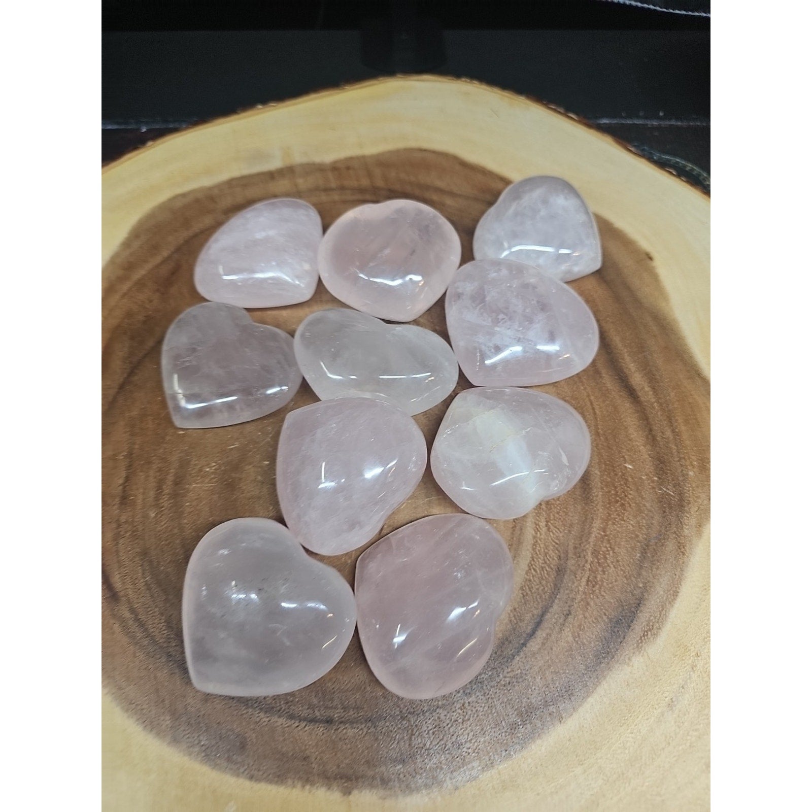 1Pcs Large Natural Pink Rose Quartz Crystal Heart Carved Palm Stone by CrystalCloud Company