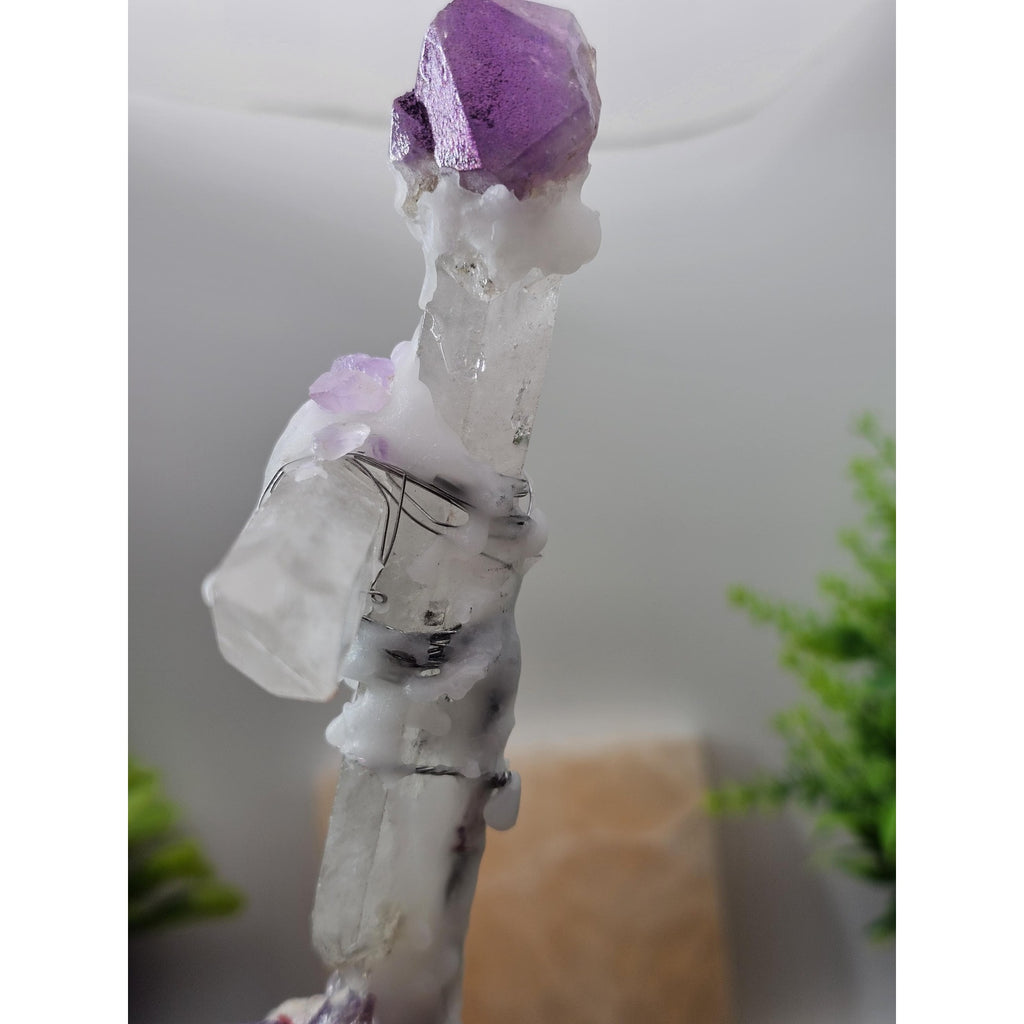Skull & quartz cross by CrystalCloud Company