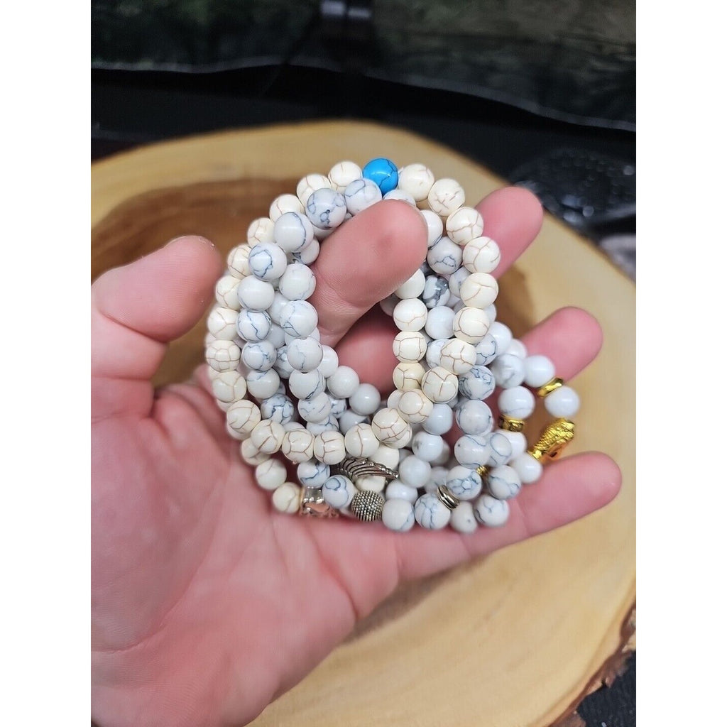 Natural Howlite Stone Bracelets 7pc Set by CrystalCloud Company
