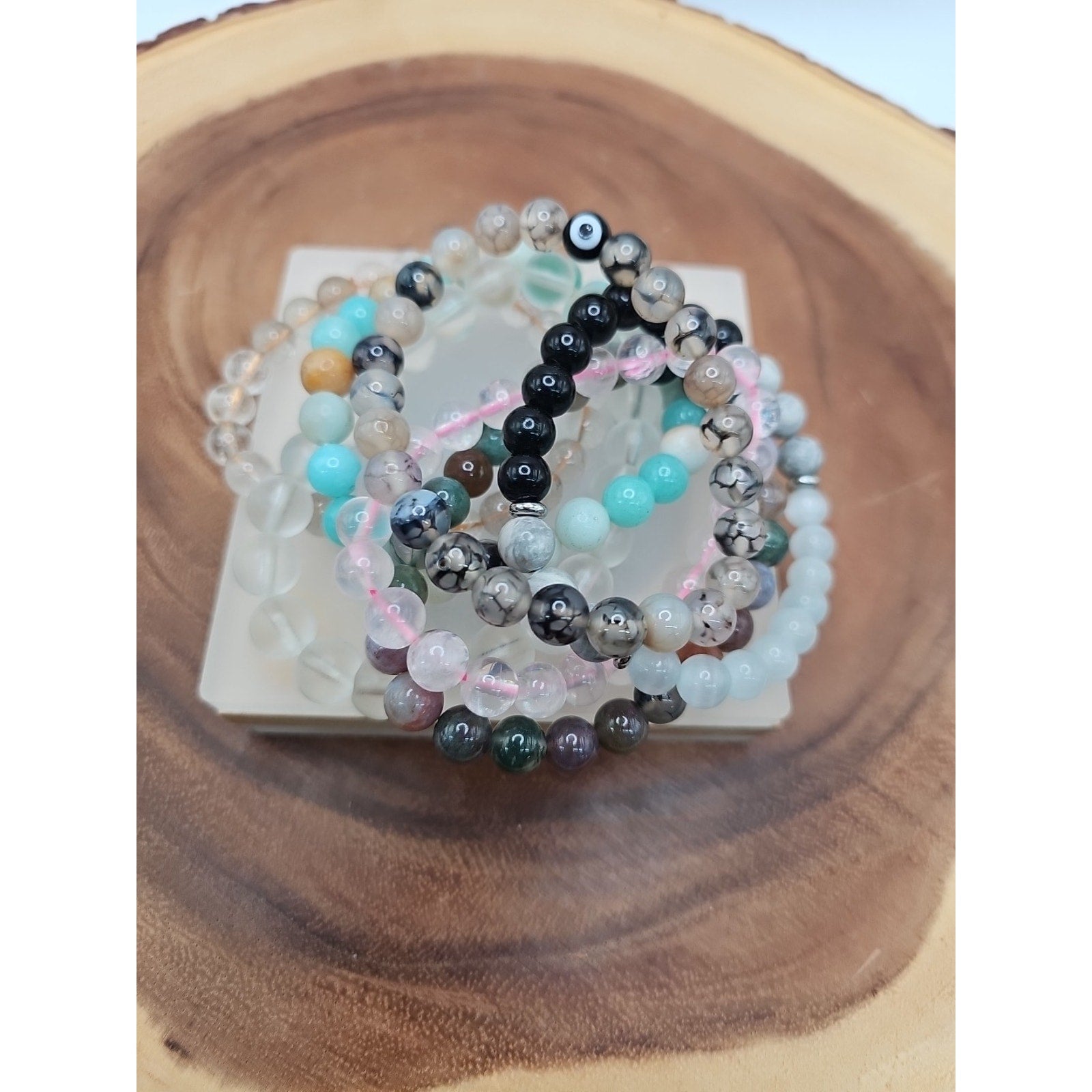Natural Quartz Crystal Bracelets Lot 7pcs by CrystalCloud Company
