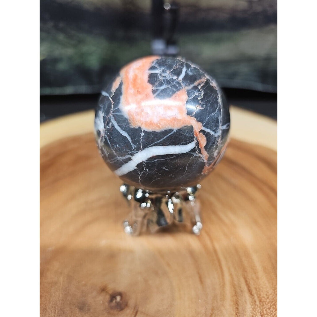 Ocean Jasper Sphere .75lbs 58mm. W/ Elephant Stand by CrystalCloud Company