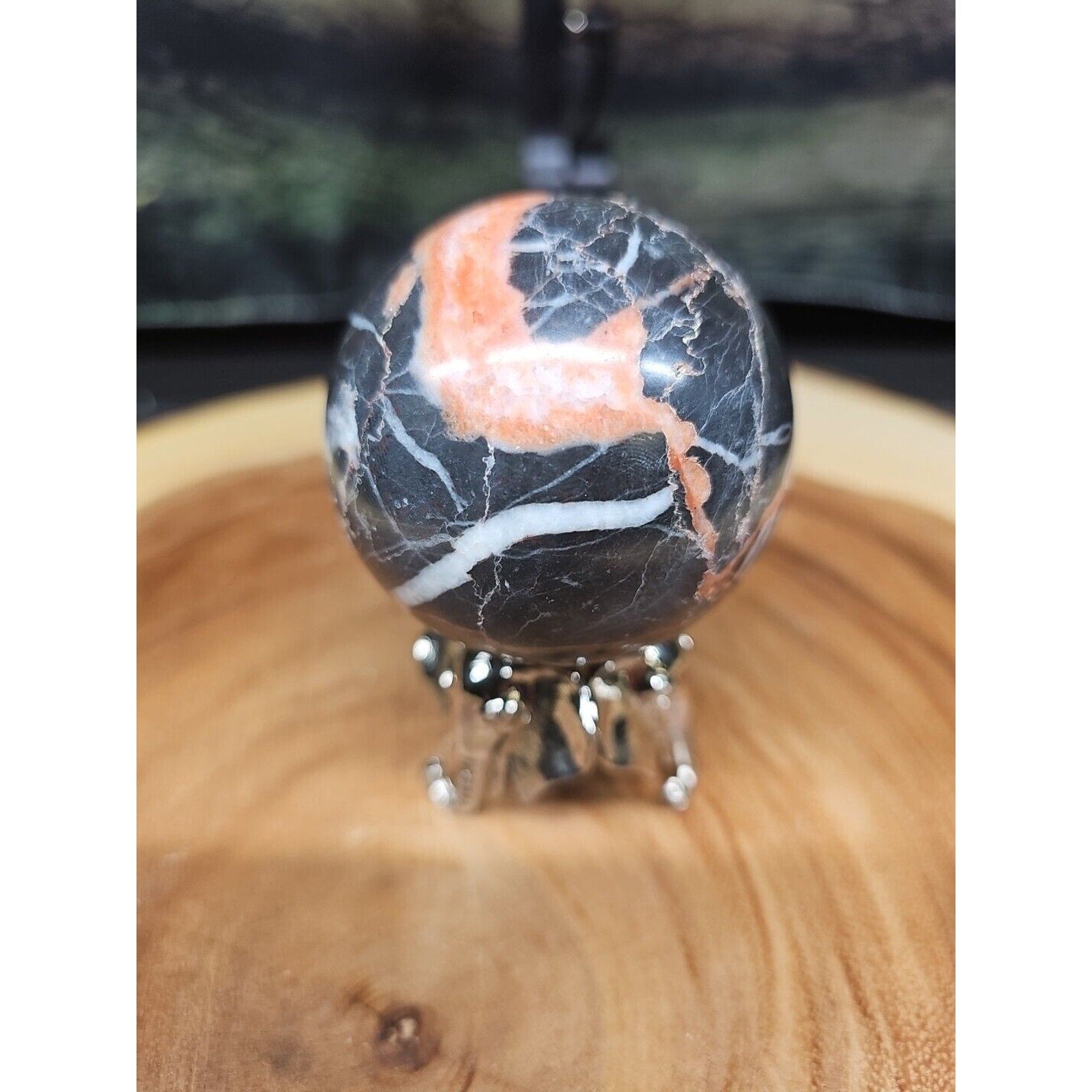 Ocean Jasper Sphere .75lbs 58mm. W/ Elephant Stand by CrystalCloud Company