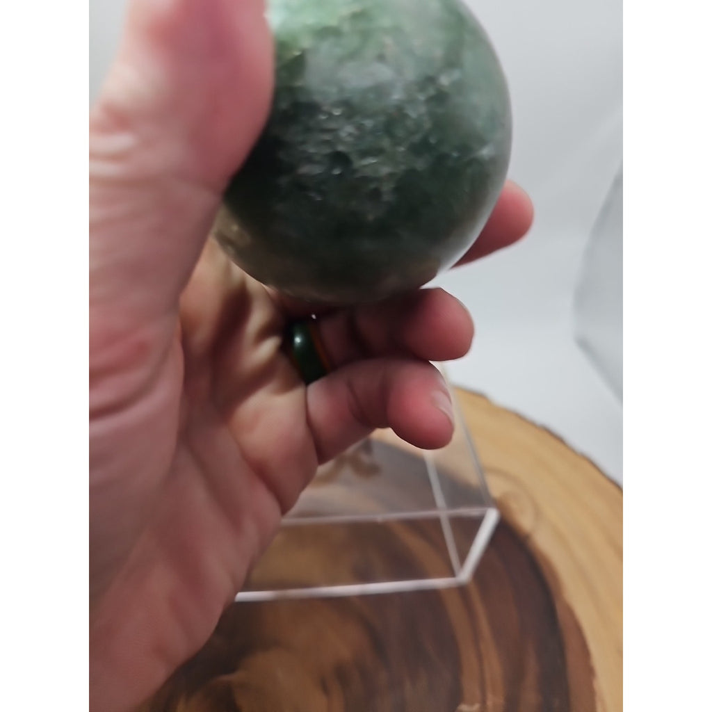 Green Strawberry Quartz 62mm .73lb W/stand by CrystalCloud Company