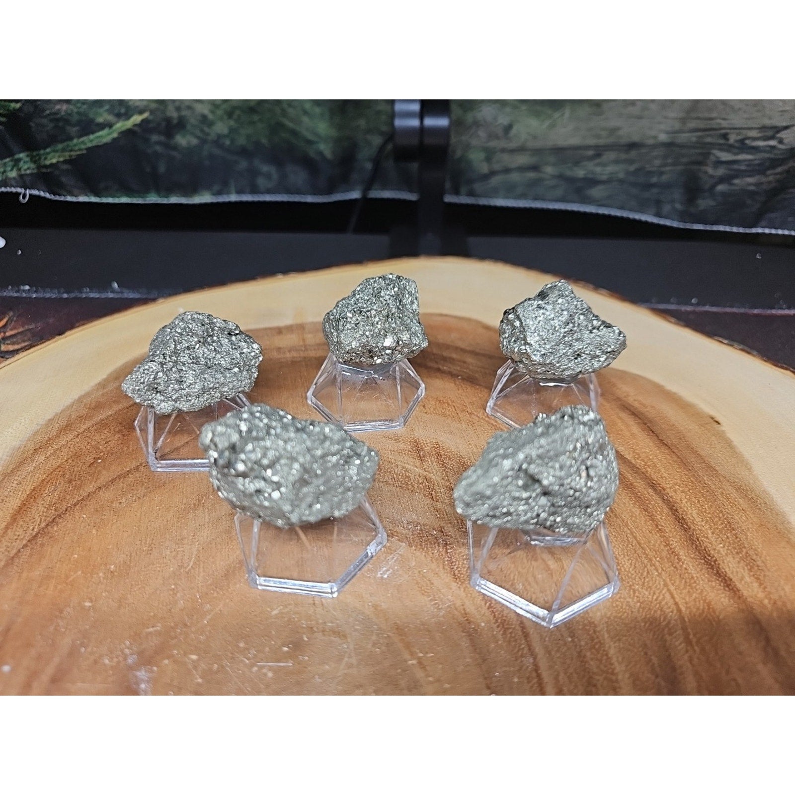 Quartz Pyrite Clusters Mineral 60-65 gr Each W/stand by CrystalCloud Company