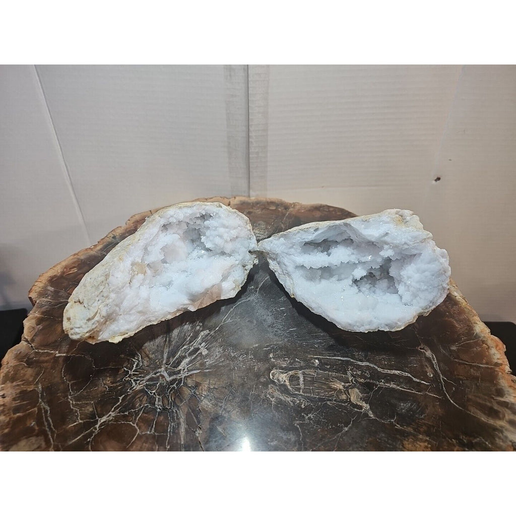 Moroccan Quartz Geode Pair with Display Stands — 3.88 lbs | CrystalCloud Company by CrystalCloud Company