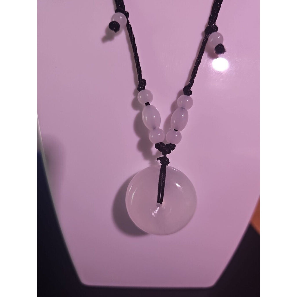 Beautiful! Natural Jade Peace Lucky Buckle Pendant Necklace Healing Adjustable by CrystalCloud Company