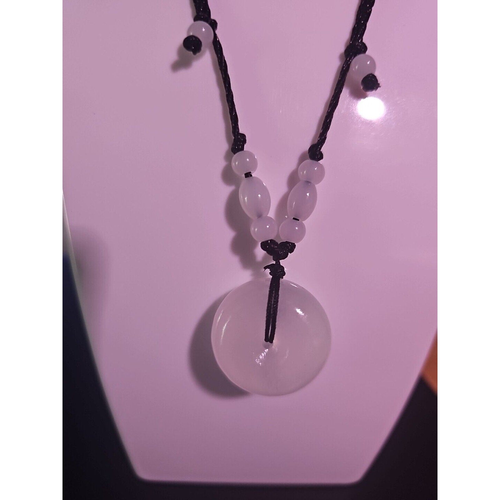 Beautiful! Natural Jade Peace Lucky Buckle Pendant Necklace Healing Adjustable by CrystalCloud Company