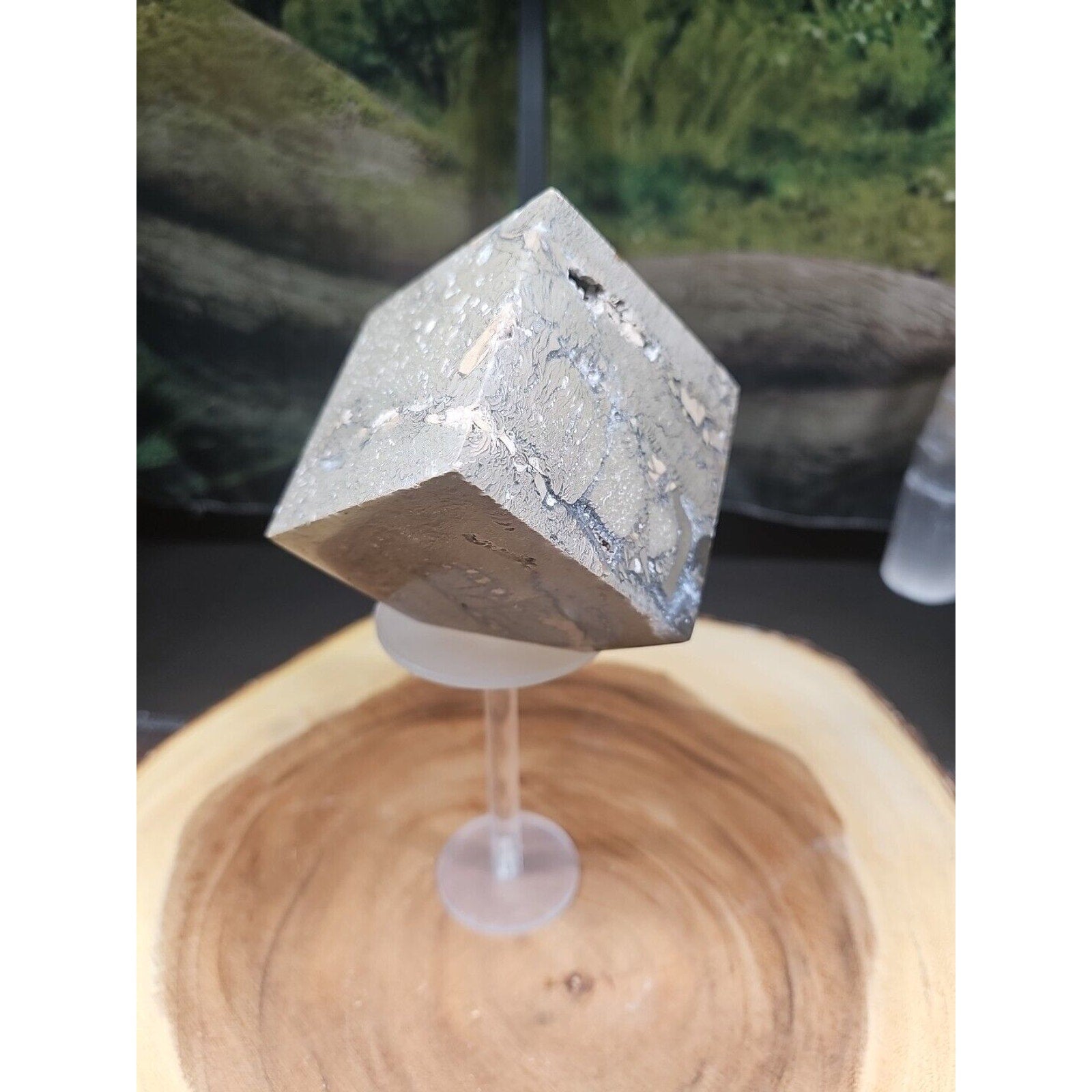 2.41LB 1Pcs Natural Ocean Jasper Onyx Quartz Crystal Geode Square Heptahedron by CrystalCloud Company