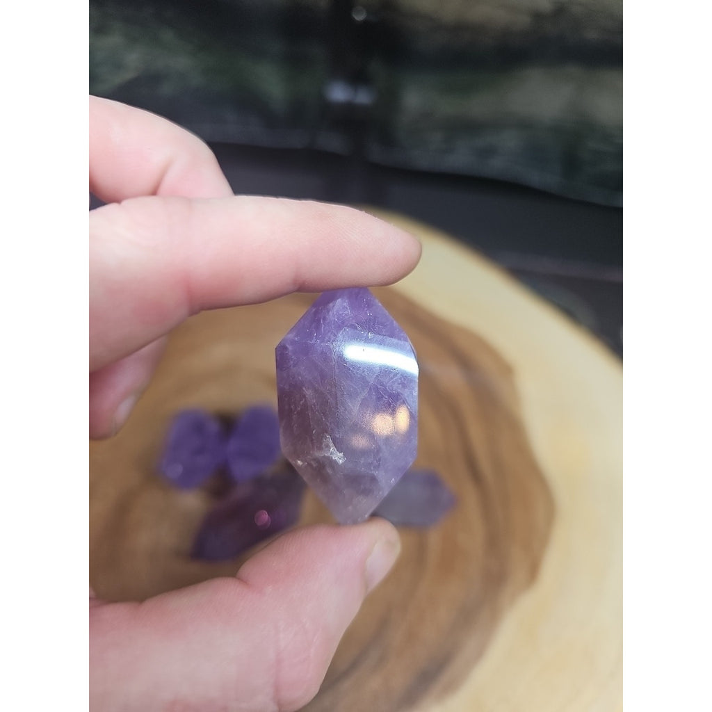 1each Natural Purple Amethyst Quartz Crystal Double Point Wand by CrystalCloud Company