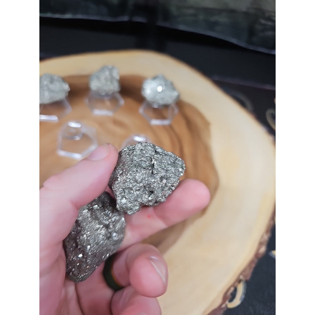 Quartz Pyrite Clusters Mineral 60-65 gr Each W/stand by CrystalCloud Company