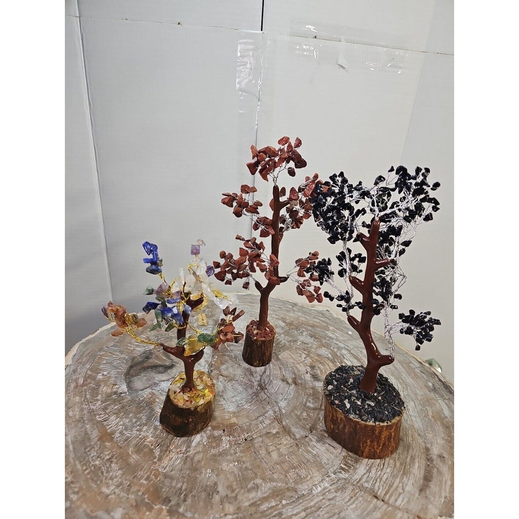 Crystal Gemstone Bonsai Tree — Carnelian, Amethyst & Quartz on Gold Branches | CrystalCloud Company by CrystalCloud Company