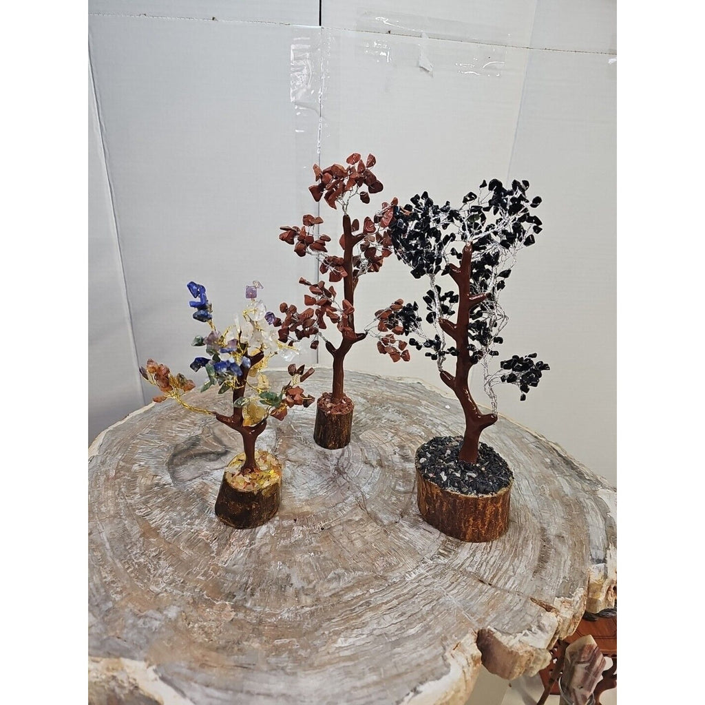 Crystal Gemstone Bonsai Tree — Carnelian, Amethyst & Quartz on Gold Branches | CrystalCloud Company by CrystalCloud Company